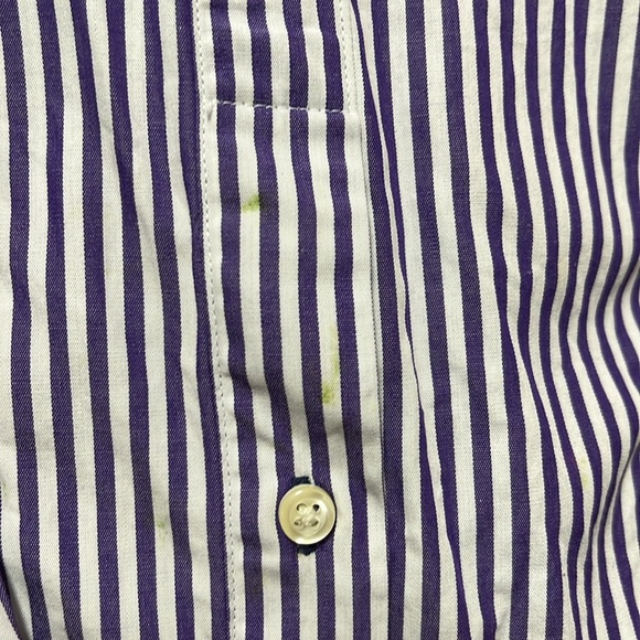 2 for $25 Tommy Hilfiger button down casual/dress shirt purple white size large - Picture 3 of 3